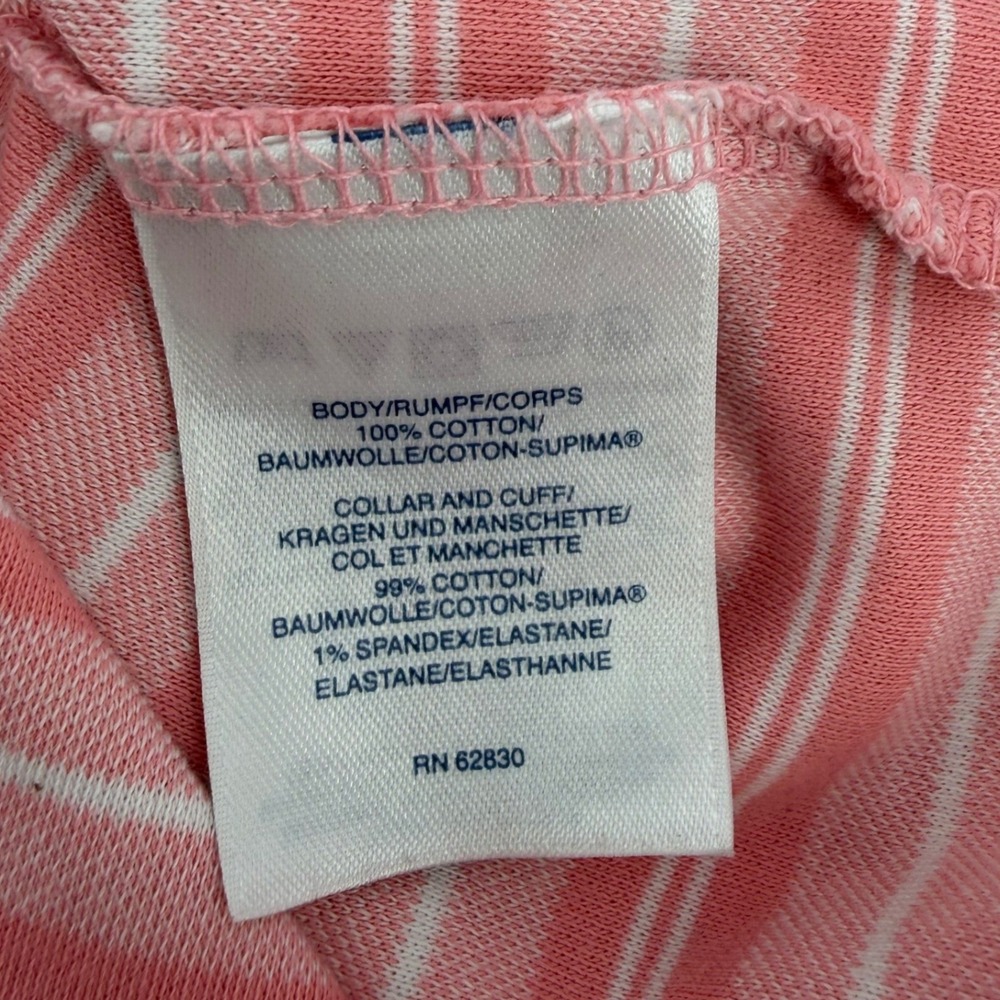 Lands End Mens Pink Striped Supima‎ Cotton Traditional Fit Polo Shirt Size M/T - Picture 6 of 9